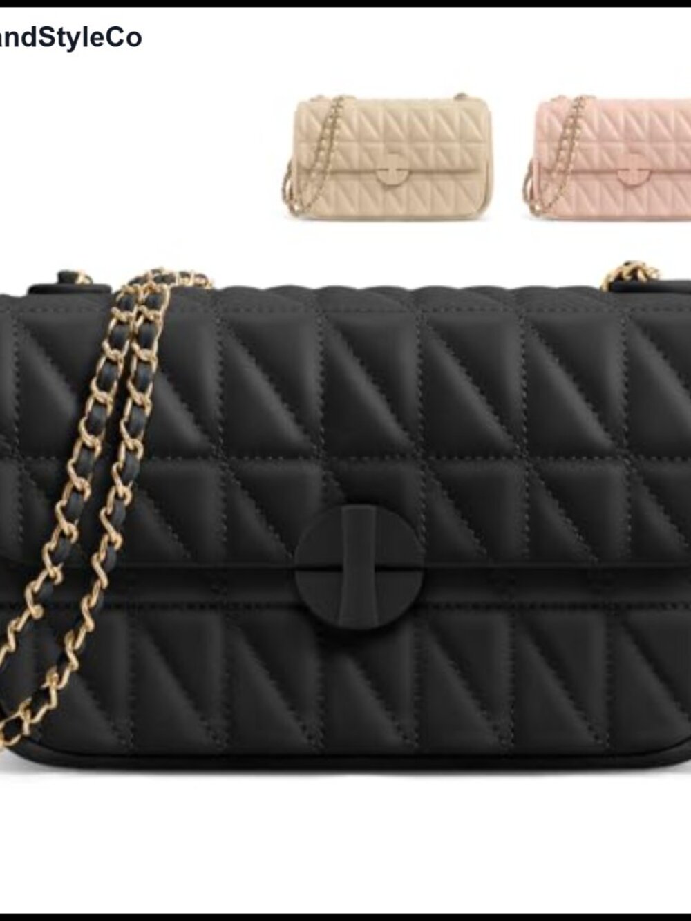 Quilted Chain Crossbody Shoulder Bag PU Leather Purse
